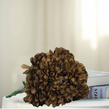 Create a Lasting Impression with Chocolate Artificial Silk Chrysanthemums