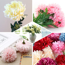 4 Bushes Of Chocolate 56 Flowers Chrysanthemum Artificial Silk Bouquets