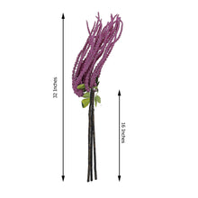 Lavender Artificial Amaranthus Stem and Ivy Leaves 32 Inch 2 Pack