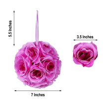 Pack Of 2 Lavender Artificial Silk Rose Flower Kissing Balls 7 Inch
