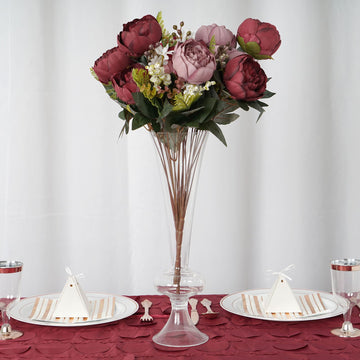 Create a Stunning Event with Burgundy and Dusty Rose Flowers