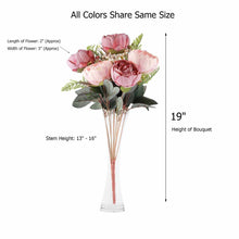 2 Bushes Artificial Silk Blush & Dusty Rose Peony Flower Spray Bouquet 