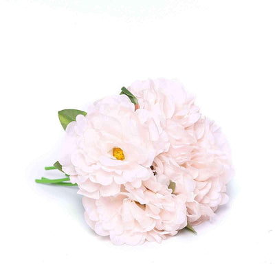 Pink artificial flower bouquet on white background