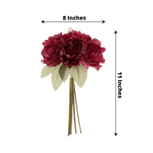 Silk Peony Bouquet In Mulberry 11 Inch