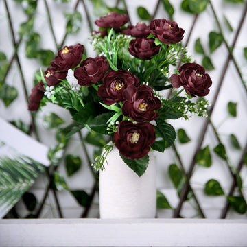 Create Unforgettable Wedding Decor with Burgundy Silk Peony Flowers