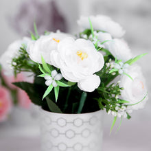 4 Bushes Of White Peony Flower Bouquet Arrangement Artificial Silk#whtbkgd