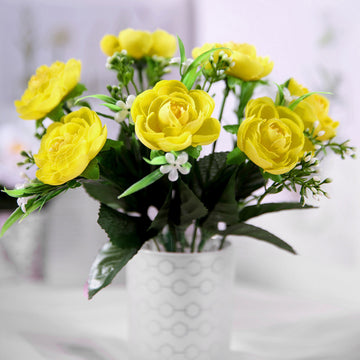 Elevate Your Event Decor with Yellow Artificial Silk Peony Flowers