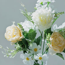 2 Bouquets | Ivory Artificial Silk Peony Flower Bush Arrangement#whtbkgd