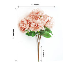 Dusty Rose Artificial Silk Peony Flower Spray 17 Inch