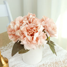 17 Inch 2 Dusty Rose Peony Flower Bushes With Artificial Silk
