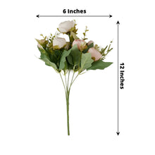 Artificial Mini Ranunculus 4 Pack Blush Rose Gold 12 Inch 