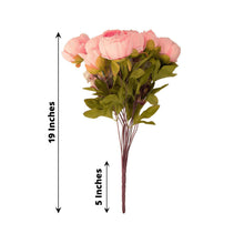 Pack of 2 - Silk Faux Pink Peony Fkower Wedding Bouquets - 19 Inch