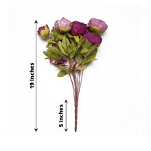 Purple Silk Peony Bouquet Two Pack 19 Inch Tall