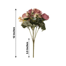 2 Pack Artificial Dusty Rose Silk Peony Flowert Bouquets 12 Inch 