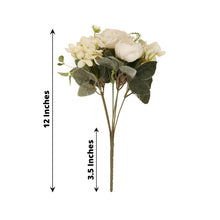 12 Inch Ivory Silk Artificial Peony Bouquets 2 Pack