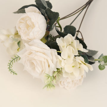 Realistic Ivory Faux Floral Bushes for Effortless Beauty