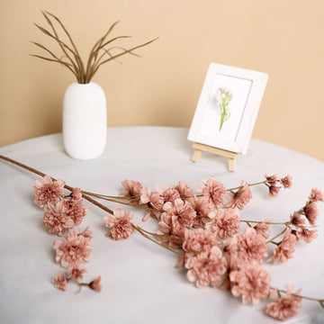 Create a Mesmerizing Display with Dusty Rose Artificial Silk Carnation Flower Stems