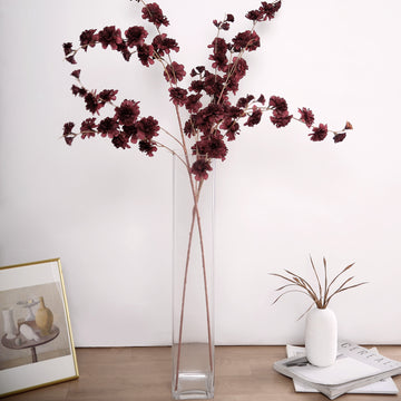 Enhance Your Décor with Burgundy Artificial Silk Carnation Flower Stems