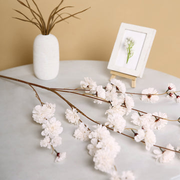 Versatile and Long-Lasting Ivory Artificial Silk Carnation Flower Stems