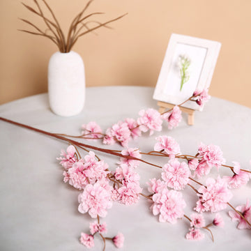 Enhance Your Decor with Pink Artificial Silk Carnation Flower Stems