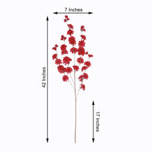 Red Silk Carnation Stems 2 Branches 42 Inch Tall