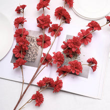 Artificial Silk Carnations 42 Inch 2 Branches In Red