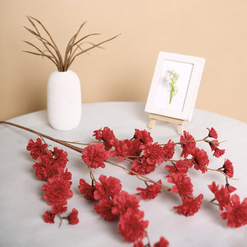 Create Stunning Red Floral Displays with Artificial Silk Carnation Flower Stems