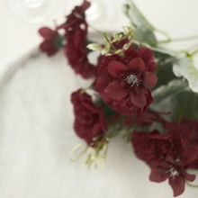 Burgundy Artificial 14 Inch Carnation Silk Flower Bouquet Pack Of 3
