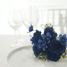 Navy Blue Silk Carnations In 3 Pack 14 Inch