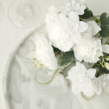 3 Pack Artificial White Silk Carnation Flower Bouquet 14 Inch