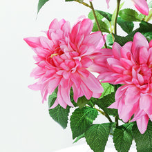 30" Tall Fuchsia Artificial Dahlia Silk Flower Stems, Faux Floral Spray