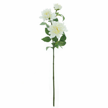 Captivating Ivory Dahlia Silk Flower Stems for Timeless Floral Decor
