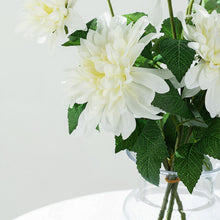 30" Tall Ivory Artificial Dahlia Silk Flower Stems, Faux Floral Spray