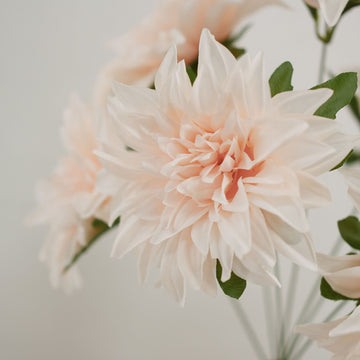Blush Artificial Silk Dahlia Bouquets for Wedding Decor
