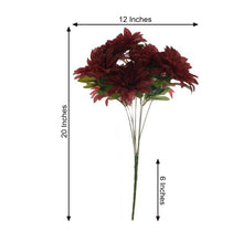 Set Of 2 Burgundy Artificial Silk Dahlia Flower Spray Bushes 20 Inch