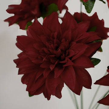Burgundy Silk Dahlia Flower Spray Bushes: The Perfect Decorative Accent
