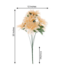 Cream 20 Inch Large Head Artificial Silk Dahlia Flower Bouquet 2 Bushes
