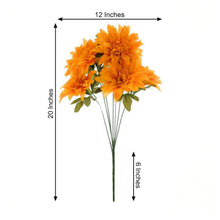 Orange 20 Inch Artificial Silk Dahlia Flower Bouquet 2 Bushes