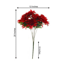 Red 20 Inch Artificial Silk Dahlia Flower Bouquet 2 Bushes