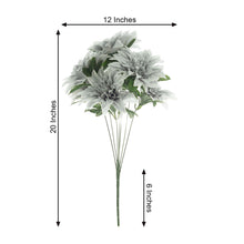 Silver 20 Inch Artificial Silk Dahlia Flower Bouquet 2 Bushes