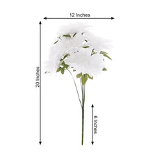 White 20 Inch Artificial Silk Dahlia Flower Bouquet 2 Bushes
