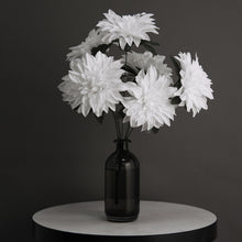 Set Of 2 Bushes 20 Inch White Artificial Silk Dahlia Flower Bouquet