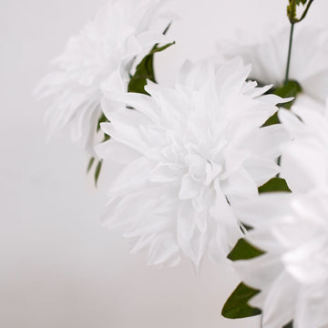 Enhance Your Wedding Décor with White Artificial Silk Dahlia Flower Spray Bushes