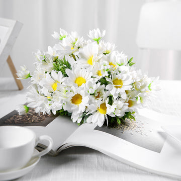 White Real Touch Daisy Flower Bouquet for Wedding and Party Decor