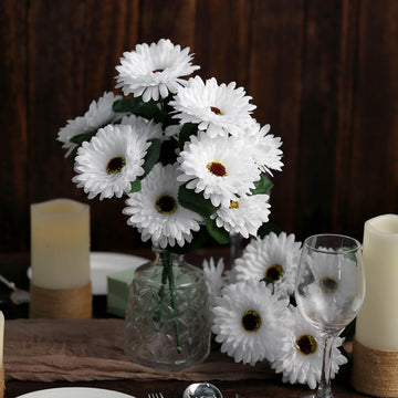 Add Elegance to Your Event with White Artificial Silk Gerbera Daisy Flower Bouquets