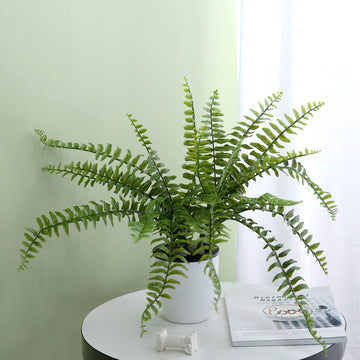 Elevate Your Home Décor with the Artificial Boston Fern Green Leaf Plant