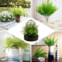 2 Stems Indoor Artificial Green Asparagus Fern Leaf Plant Bushes 
