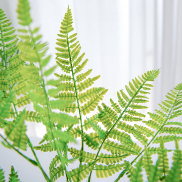 Enhance Your Space with the 2 Stems Green Artificial Boston Fern Leaf Plant