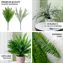 Indoor Spray Of Artificial Fern Leaves In Frosted Green