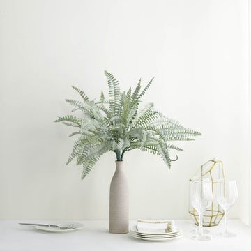 Add a Splash of Freshness with the Frosted Green Artificial Boston Fern Leaf Plant